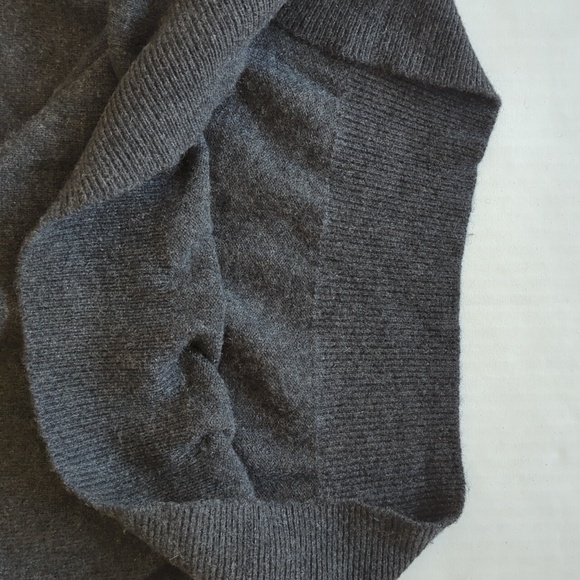 Lands' End Cashmere Polo Long Sleeve Sweater MEDIUM 38-40 Gray Heathered Black - Picture 9 of 16